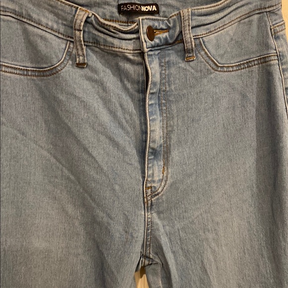 Fashion Nova High Rise Blue Jeans Slim Fit - Picture 7 of 9